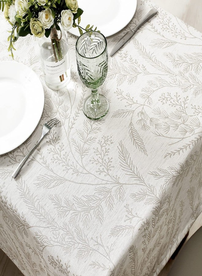 Chassic Elegant Damask Tablecloth for 8 Foot Large Rectangle Tables, Wrinkle and Stain Resistant Washable Floral Table Cloth, Vintage Toile Table Cover, 60 x 120 inches - Cream - Image 4